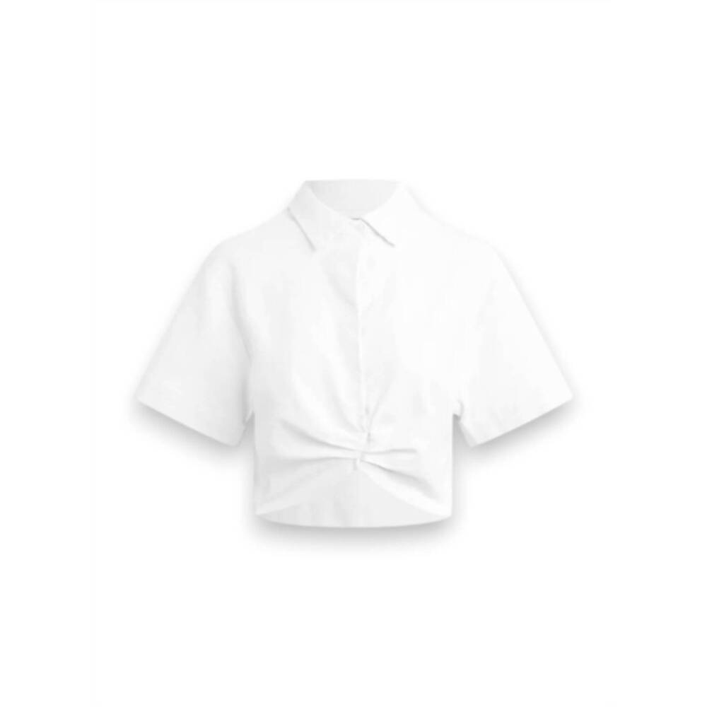 NEW HUDSON women's knotted button down shirt in white
